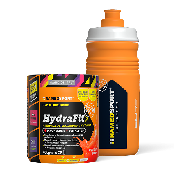 Bundelvoordeel: 4x Namedsport Hydrafit Sportdrank 400g Met 4x Gratis Bidon