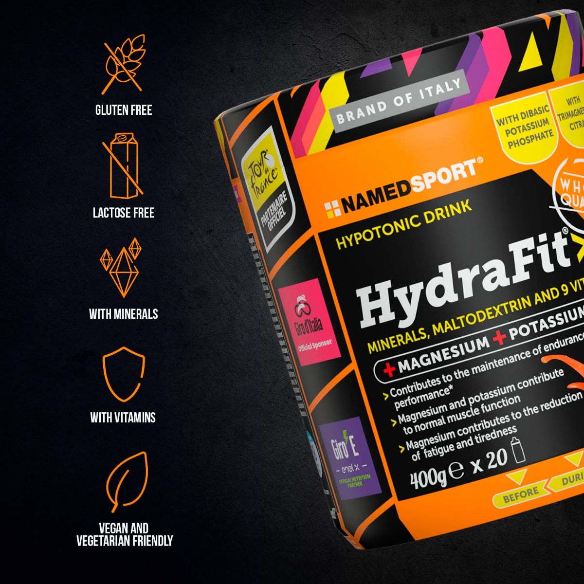 Bundelvoordeel: 4x Namedsport Hydrafit Sportdrank 400g Met 4x Gratis Bidon