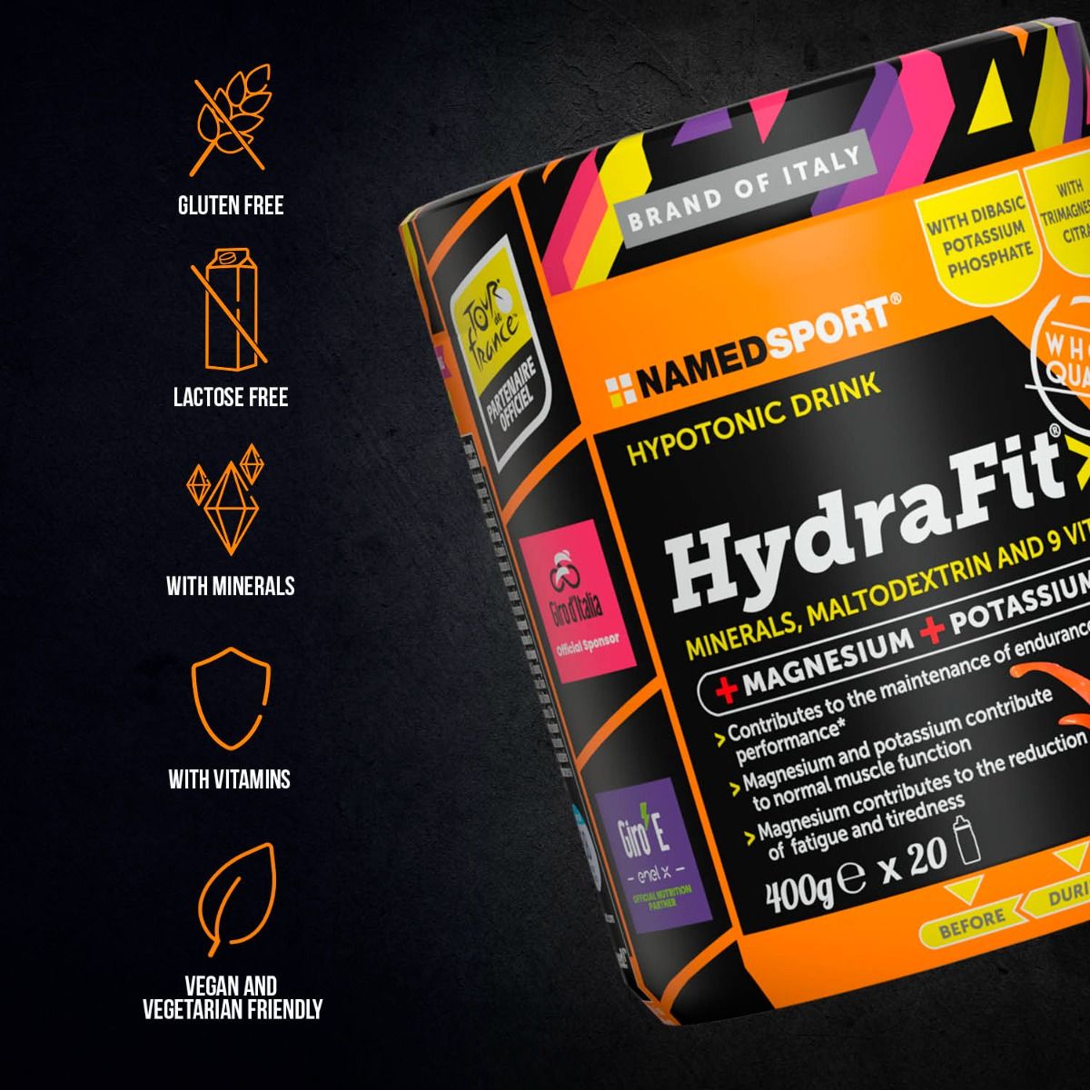 Bundelvoordeel: 4x Namedsport Hydrafit Sportdrank 400g Met Gratis Bidon